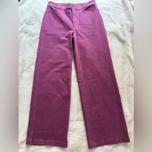 NWT Madewell The Emmett Wide-Leg Pant Garment Dyed Edition Iris Bloom Size 29 - Picture 6 of 12
